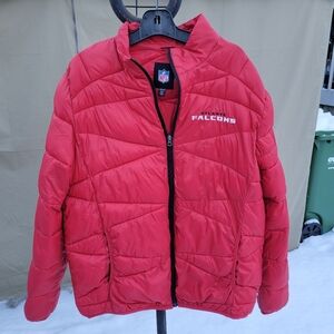 NFL Football Mens 2XL Red Atlanta Falcons Quilted Puffer Jacket Coat